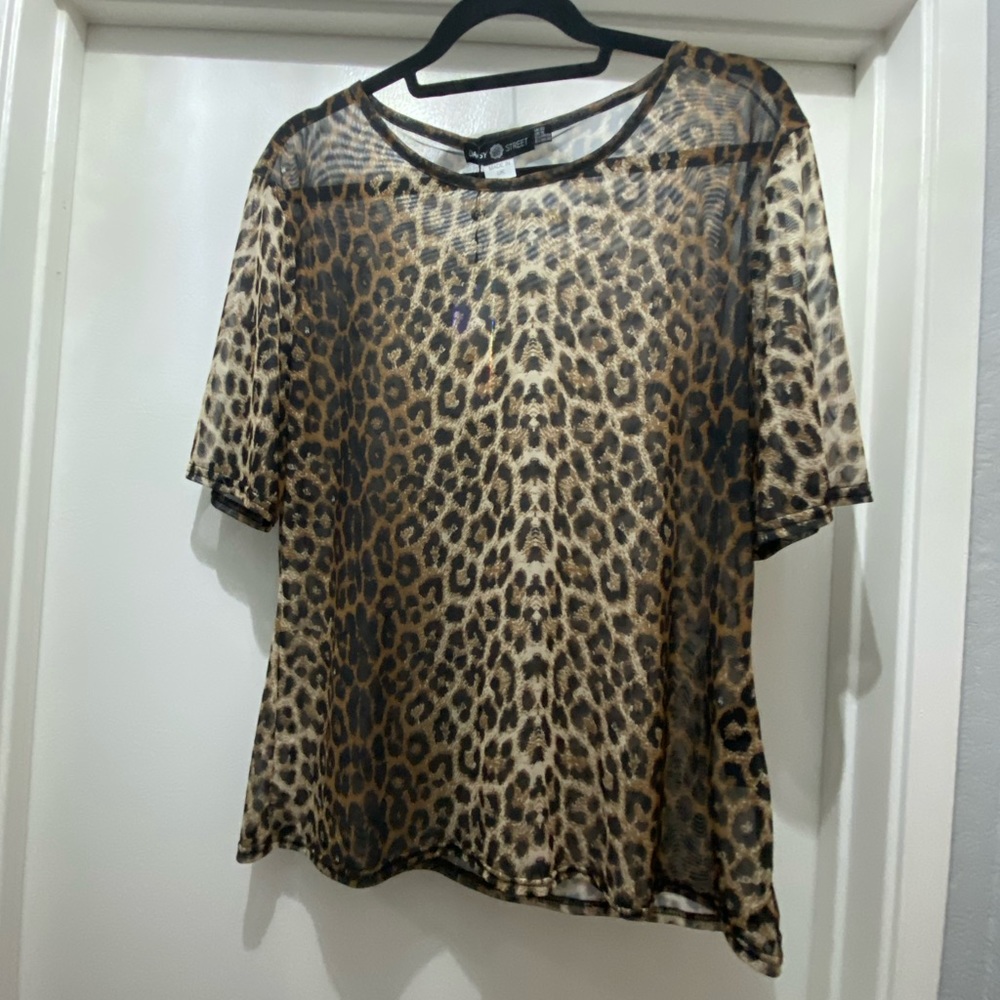 Sheer Animal Print Top
